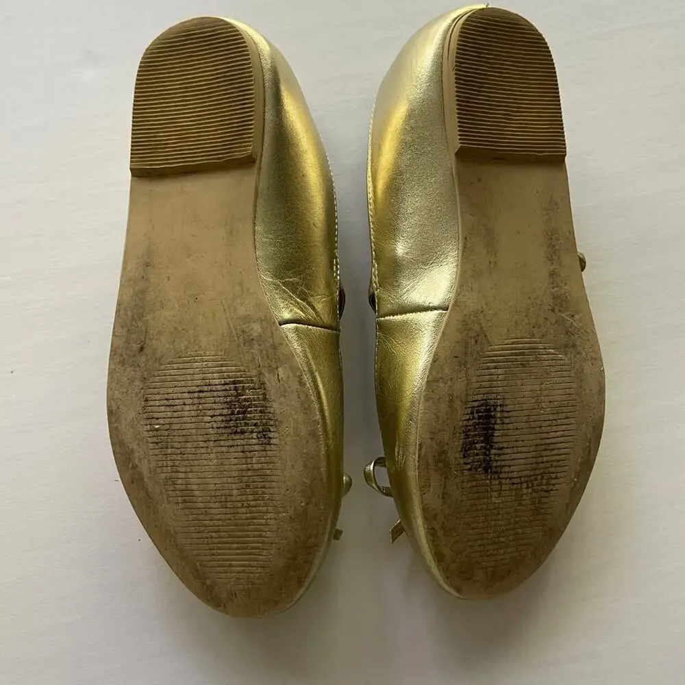 Janie & Jack Gold Mary Jane Flats